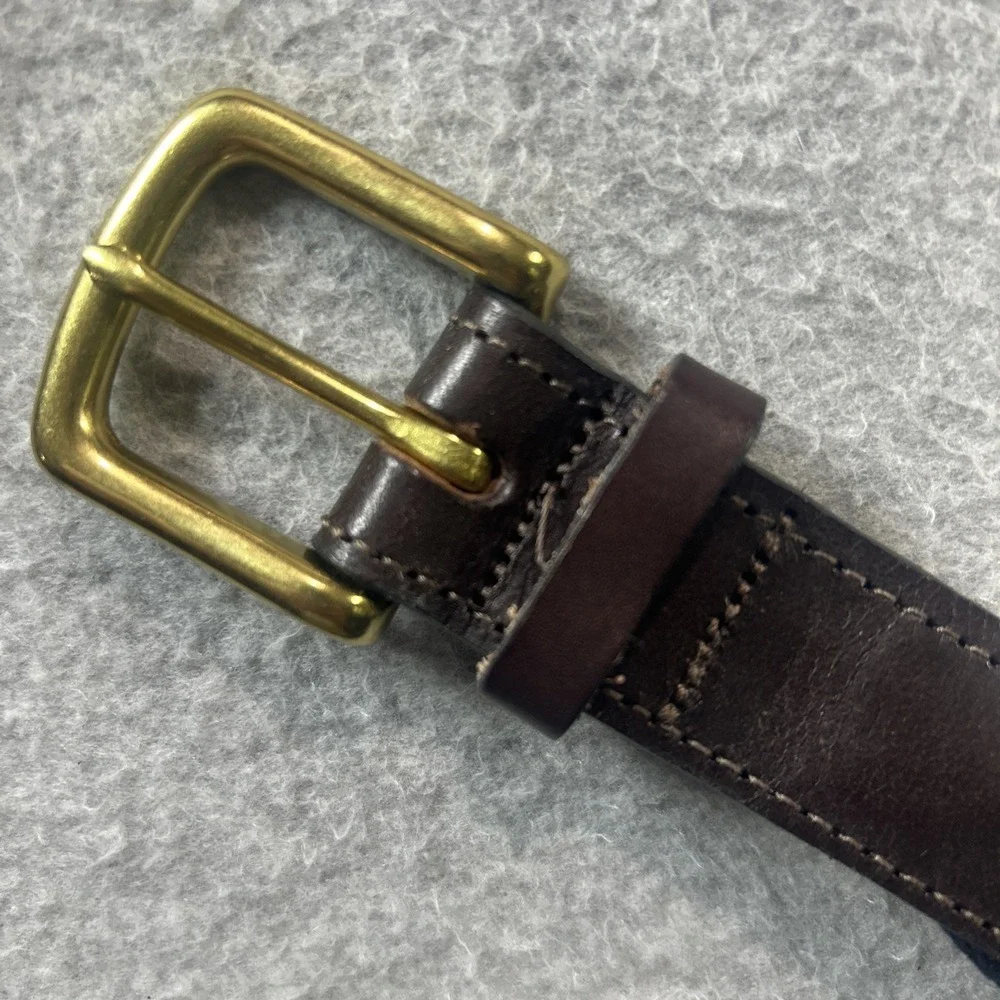Vineyard Vines Belt Mens 38 Ribbon Canvas Navy Blue White Stripes Brass Buckle